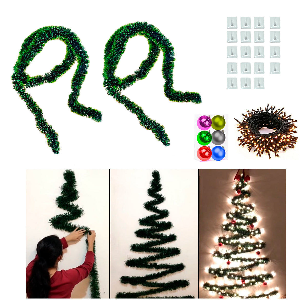 Árbol navidad de Pared + Luces