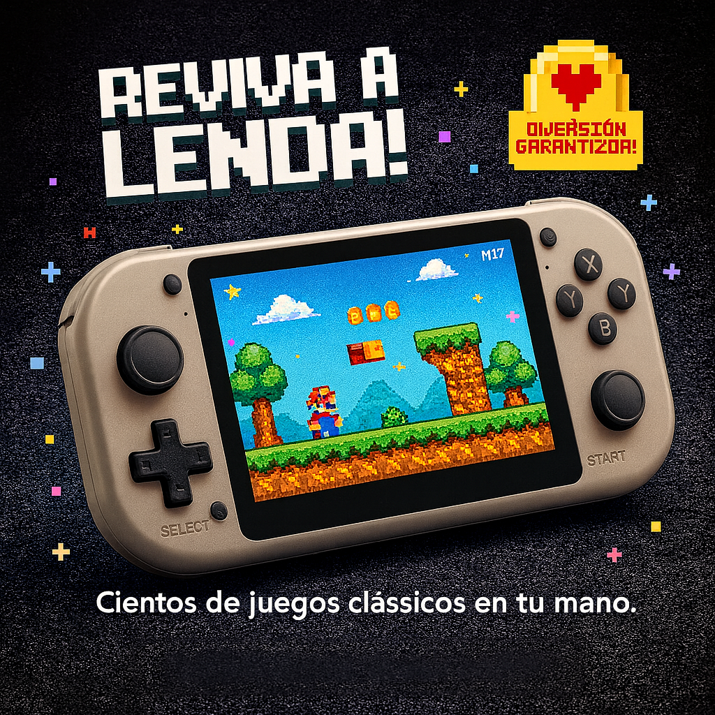 🕹️ Consola Retro Portátil M17: A máquina do tempo com centenas de jogos clássicos na palma da sua mão