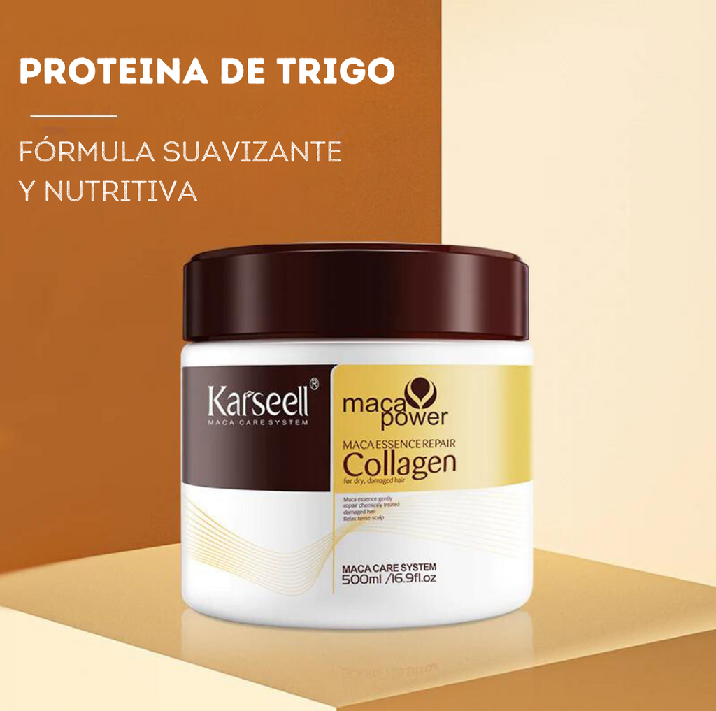 (Compre 1 y llévese 2) Mascarilla Capilar Karseell® Colágeno 500ml-  Revitalización Profunda, Brillo y Suavidad para Cabellos Maltratados
