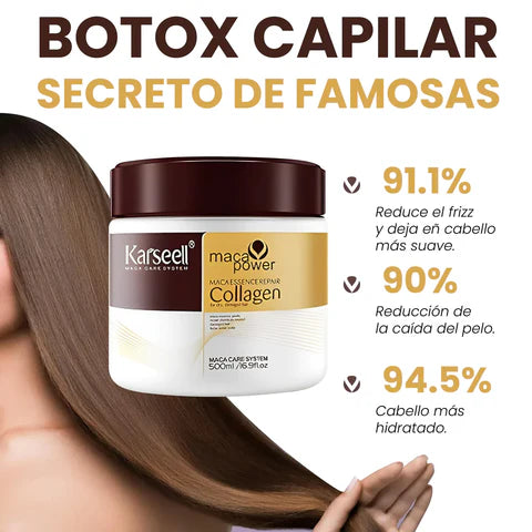 (Compre 1 y llévese 2) Mascarilla Capilar Karseell® Colágeno 500ml-  Revitalización Profunda, Brillo y Suavidad para Cabellos Maltratados
